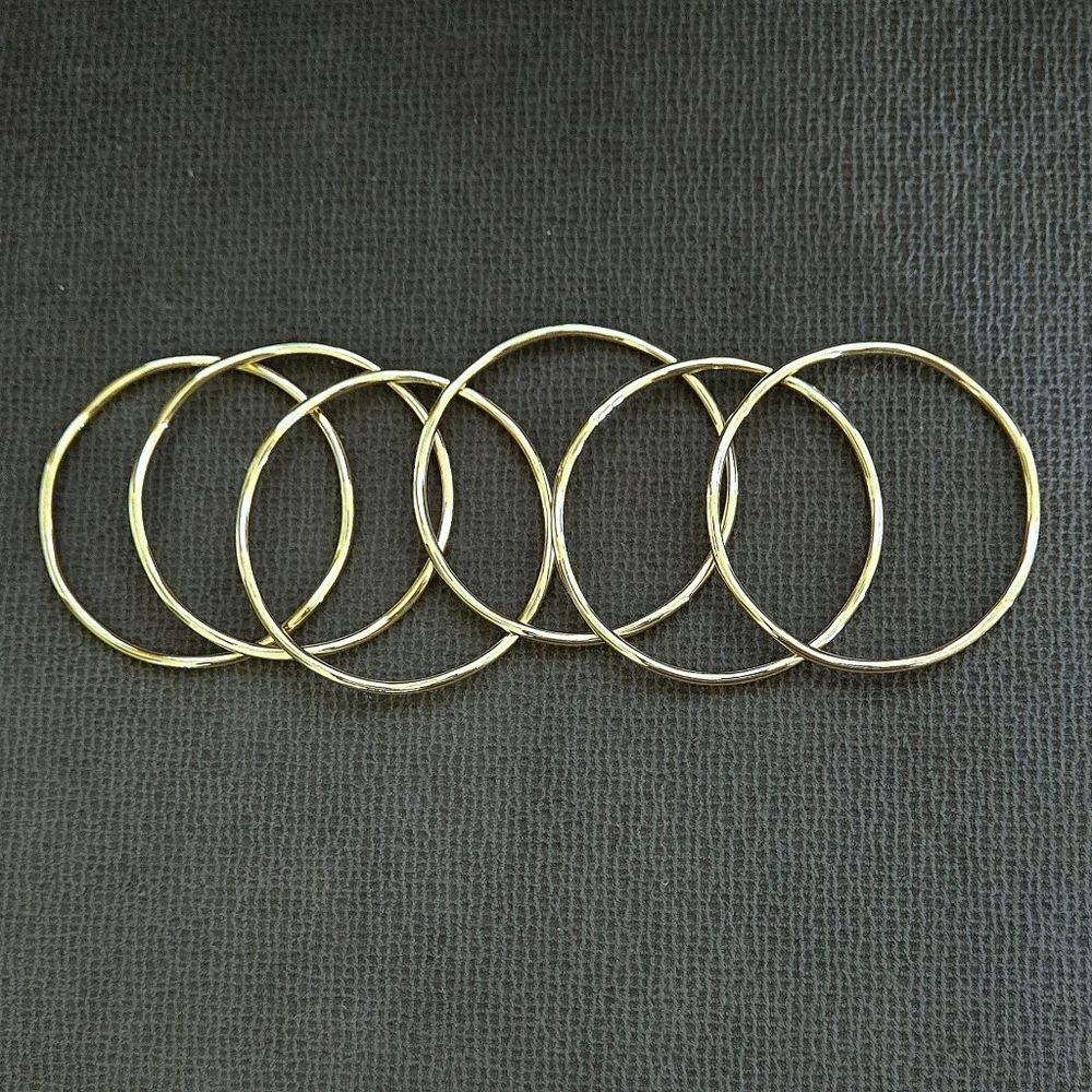 House🏠 of Harlow 1960 Set of Six6️⃣, Thin, Wavy🌊, Gold💛 Bangle Bracelets - Picture 10 of 15